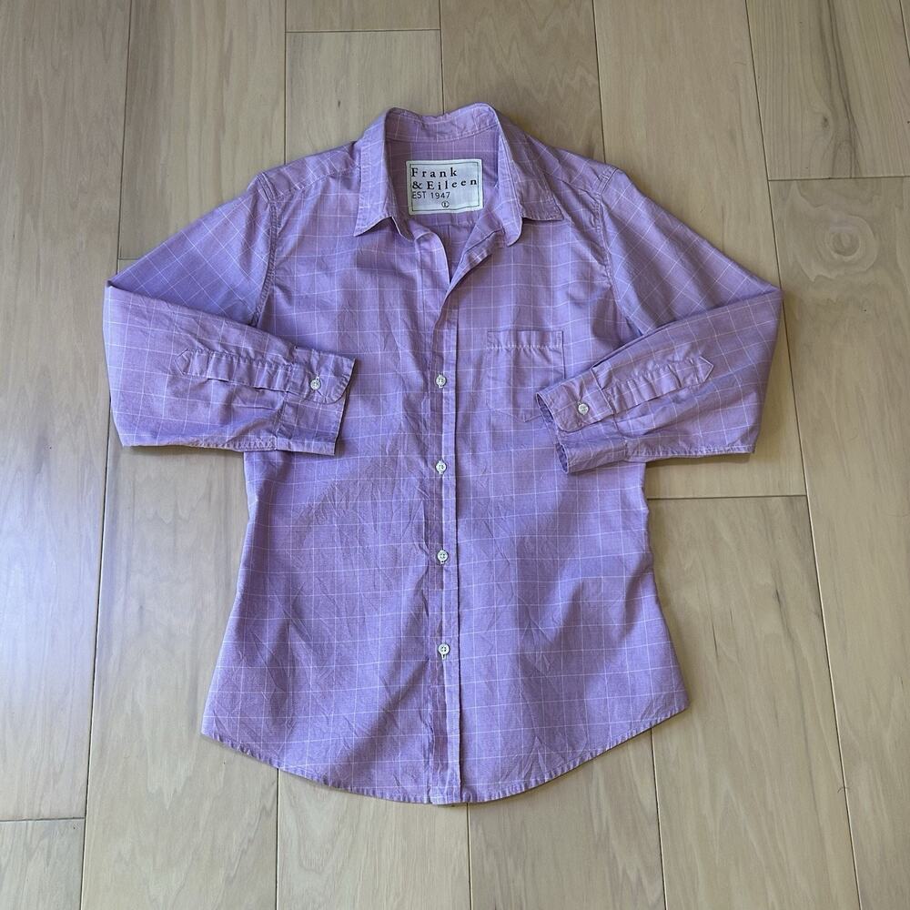 Frank & Button Up Shirt In Plaid Long Sleeve Women’s Large - Picture 1 of 7